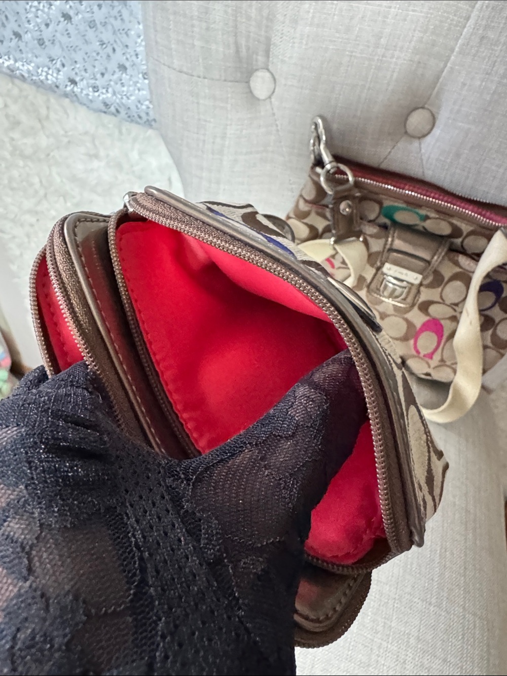 Coach Khaki Signature Crossbody with Multicolor 'C' Accents - Picture 9 of 13